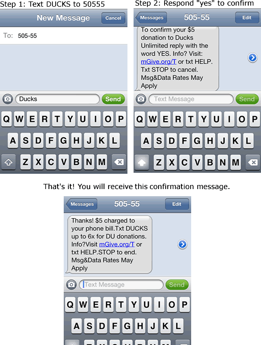 Ducks Unlimited Text Donations: How it Works
